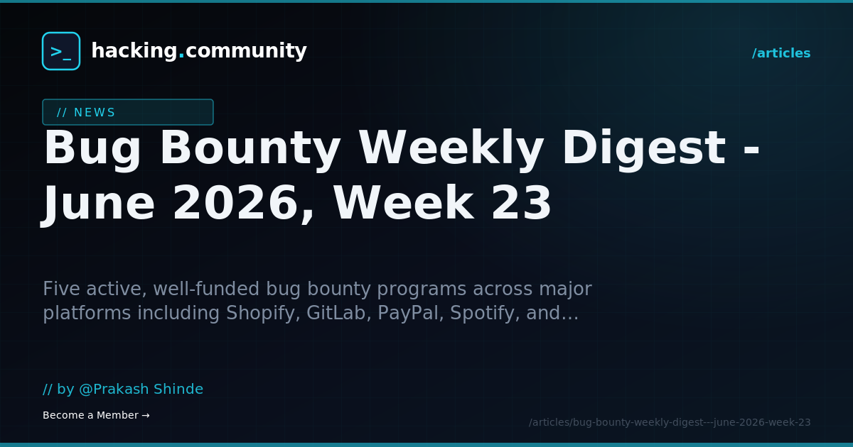 Bug Bounty Weekly Digest - June 2026, Week 23 — hacking.community