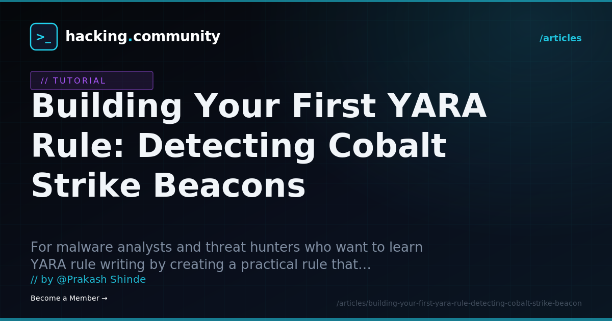 Building Your First YARA Rule: Detecting Cobalt Strike Beacons — hacking.community