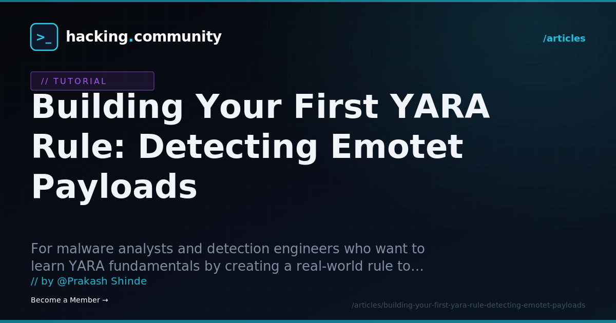 Building Your First YARA Rule: Detecting Emotet Payloads — hacking.community