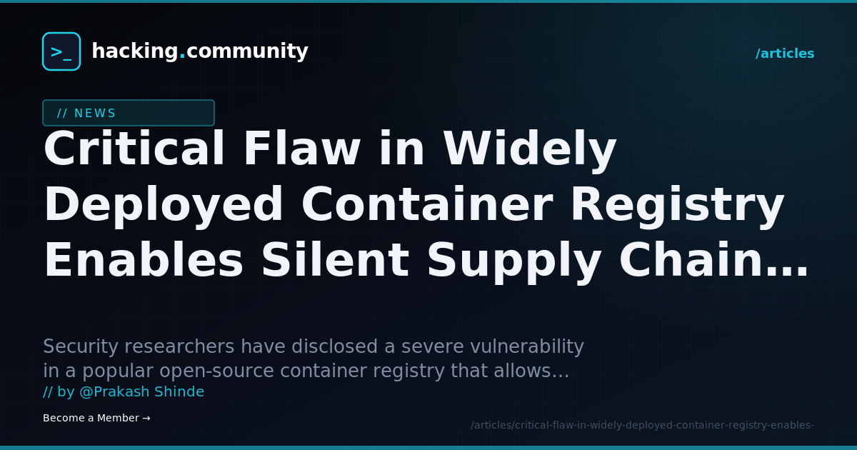 Critical Flaw in Widely Deployed Container Registry Enables Silent Supply Chain Attacks — hacking.community